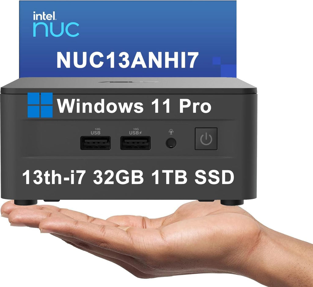 Intel NUC 13 Pro Mini PC, ASUS NUC (Intel 12-Core i7-1360P, 32GB DDR4 RAM, 1TB SSD) Business Desktop Computer, Support 4 x 8K Display, 2x Thunderbolt 4, Wi-Fi 6E, RJ45, Windows 11 Pro, NUC13ANHI7
