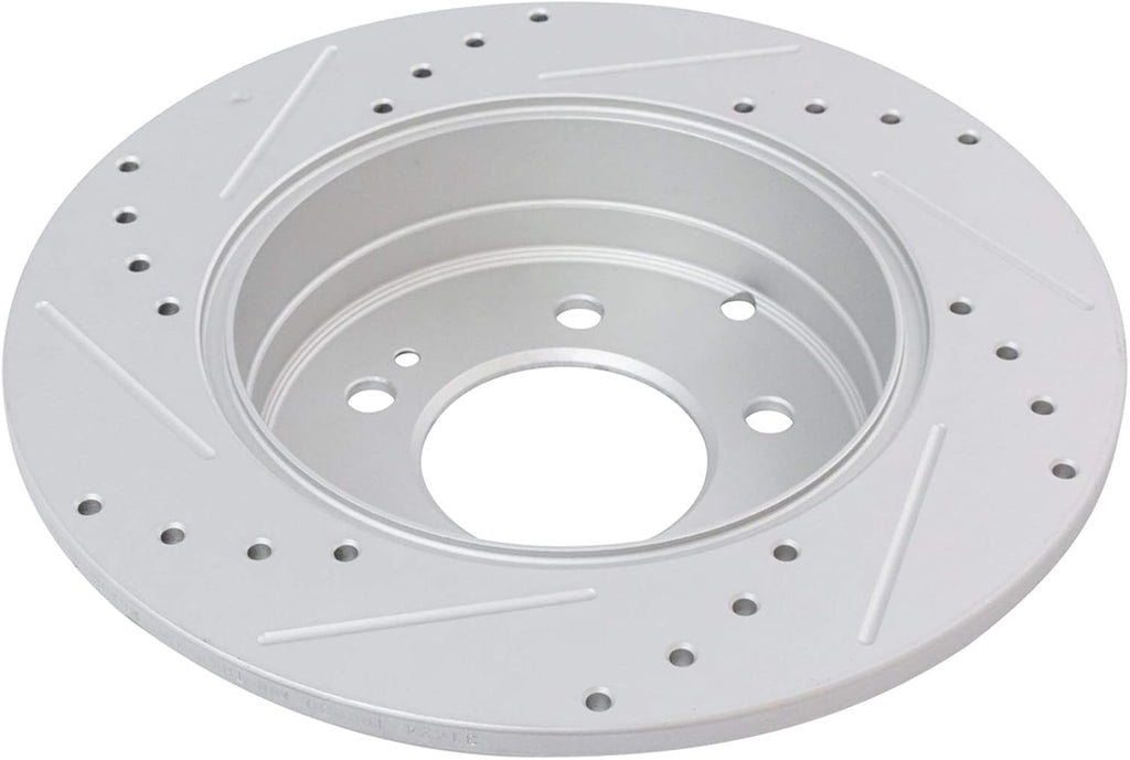 TRQ Performance Front and Rear Brake Rotor Set G Coated Drilled and Slotted Compatible with 2006-2016 Hyundai Sonata 2011-2016 Kia Optima