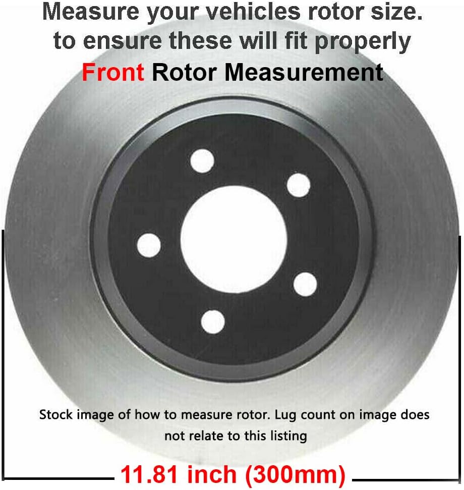 Detroit Axle - Front Brake Kit for Buick LaCrosse Regal Sportback TourX GMC Terrain Chevrolet Equinox Malibu, Disc Brake Rotors Ceramic Brake Pads w/Hardware Replacement : 11.81 inch Front Rotor