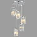Chrome Pendant Lighting Modern Pendant Light, Mini Crystal Chandeliers,Adjustable Pendant Light Fixture for Kitchen Island Dinning Room Corridor Bedroom(Chrome 5-Light)