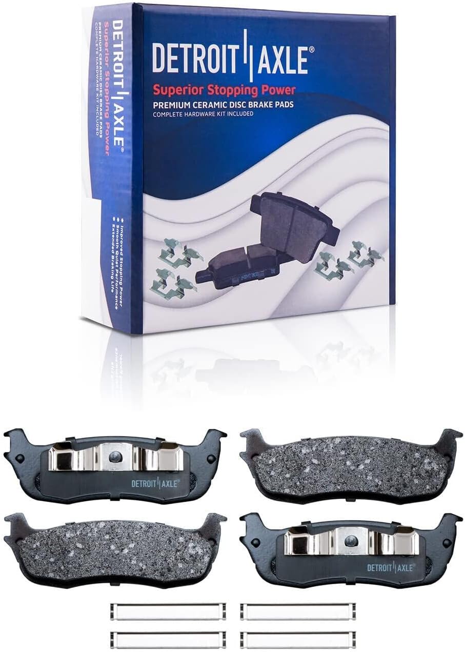 Detroit Axle - Rear Brake Kit for 99-03 F-150, 97-02 Ford Expedition Lincoln Navigator Blackwood, Disc Brake Rotors Ceramic Brakes Pads 1997 1998 1999 2000 2001 2002 2003 Replacement