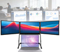 15.6' 1080P IPS Triple Monitor for Laptop, Portable Foldable Design, 100% sRGB Color Accuracy, with Speakers & Height Adjustment