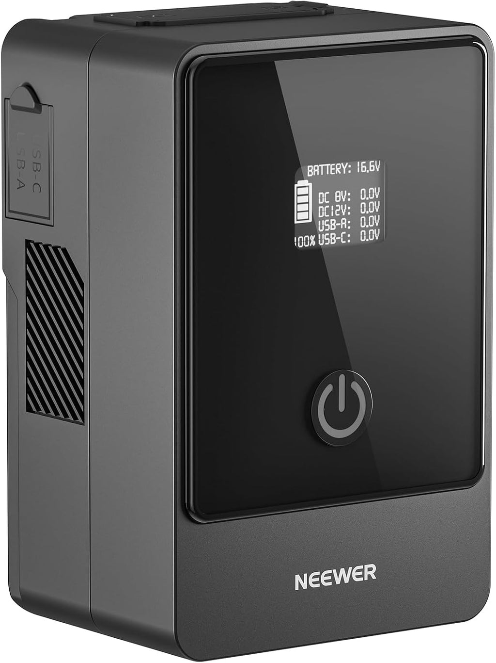 NEEWER Mini V Mount Battery, 6800mAh 99Wh V Lock Battery, PD65W Fast Charging/D Tap/BP/USB A/Dual DC Port/OLED Display for Camcorder Video Camera Compatible with SmallRig BMPCC 4k 6k, PS099E