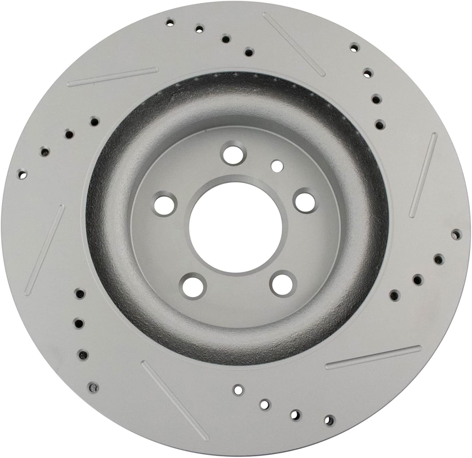 TRQ Front and Rear Brake Rotor Set G Coated Drilled and Slotted Compatible with 2011-2014 Ford Mustang