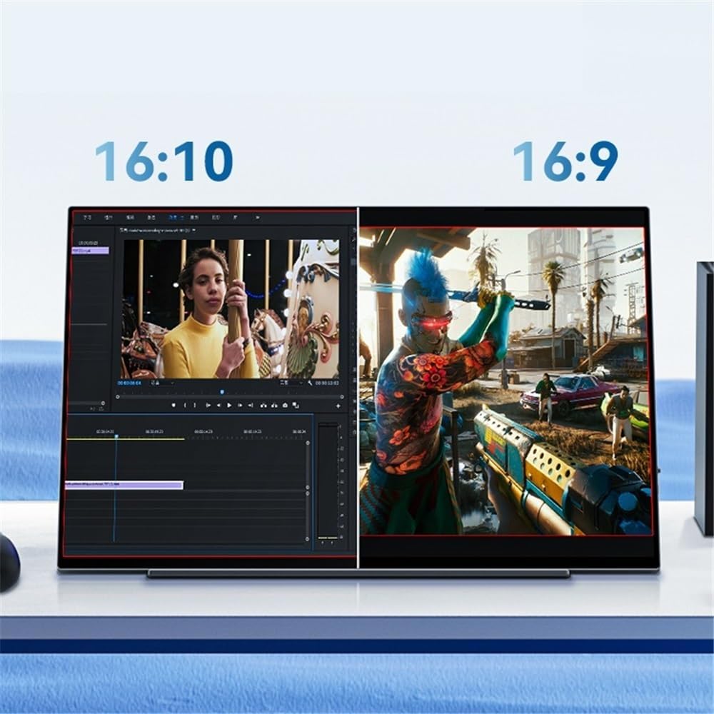 Portable Monitor for Laptop 1920 * 1200 Resolution 16-inch Touch Display 60HZ IPS Secondary Screen for Office Games Portable Gaming Monitor
