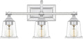 Quoizel Nicholas 22' Wide Polished Chrome 3-Light Bath Light