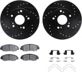 Dynamic Friction Company Front Brake Kit Fits 2006-2011 Honda Civic| 5000 Advanced Pads, Drilled Slotted Rotors| Hardware| 10.3' Front