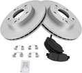 Front Brake Pad & Rotor Kit, with Chemical Kit Semi-Metallic Premium G-Coated Compatible with 2006-2011 Honda Civic