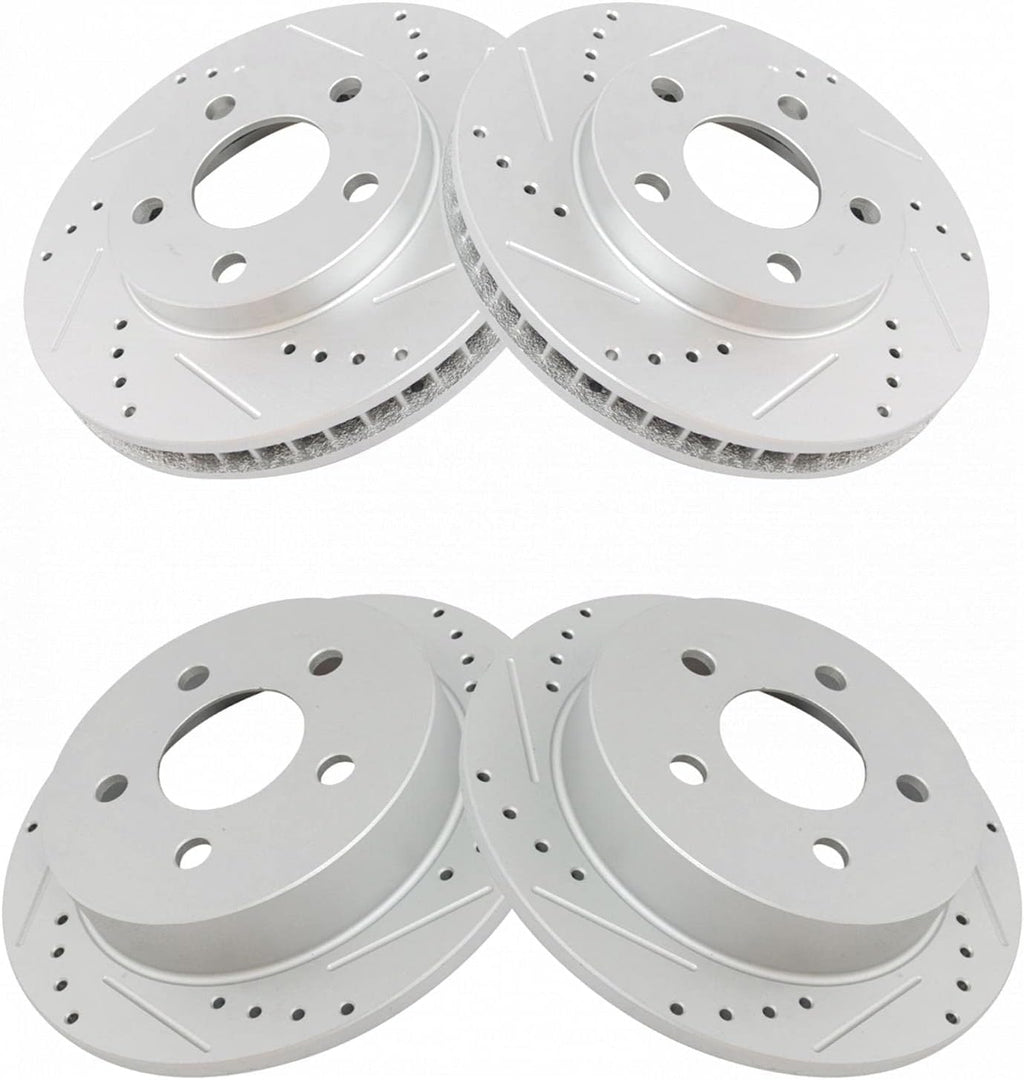 TRQ Brake Performance Rotor Front & Rear Kit of 4 Compatible with Buick Chevy Olds Pontiac