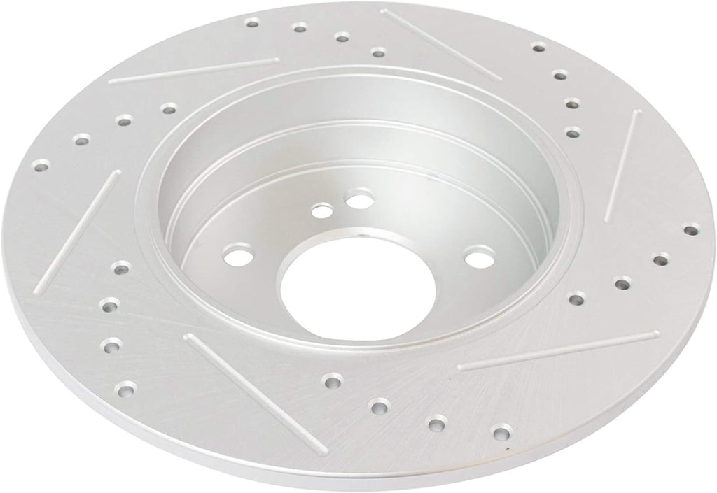 TRQ Performance Front & Rear Brake Rotors Set 4 Piece G-Coated Slotted X Drilled for 03-05 C240 06-07 C280 01-05 C320 C350 98-05 CLK320 06-09 CLK350 99-03 CLK430 98 E300 96-02 E320 98-02 E430