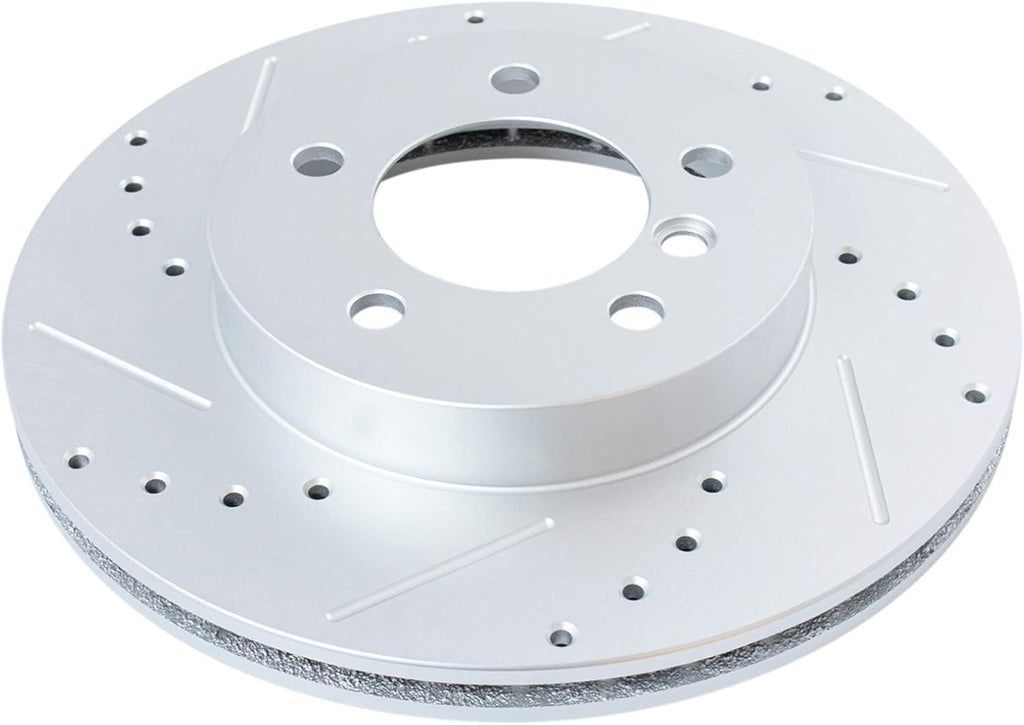 TRQ Performance Front and Rear Brake Rotor Set G Coated Drilled and Slotted Compatible with 2001-2005 BMW 325xi