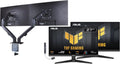 ASUS TUF Gaming 27' FHD IPS Monitor with 1ms Response Time, 180Hz Refresh Rate, Anti Glare, Flicker Free, VESA Mount (100mm), Displayport, Black (VG279Q3A) 2Pack w/DKZ Hub & ErgoFlexy Dual Mount Arm