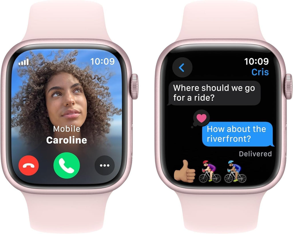 Apple Watch Series 9 [GPS + Cellular, 45mm] - Pink Aluminum Case with Pink Sport Band, M/L (Renewed)