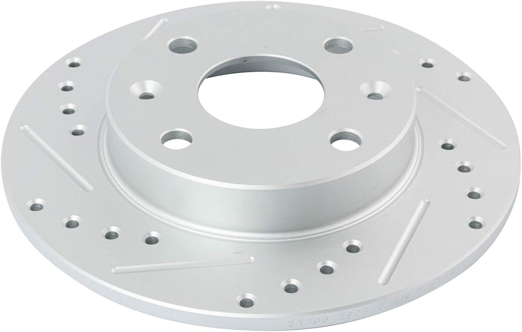 TRQ Performance Front and Rear Brake Rotor Set G Coated Drilled and Slotted Compatible with 1990-1993 Mazda Miata