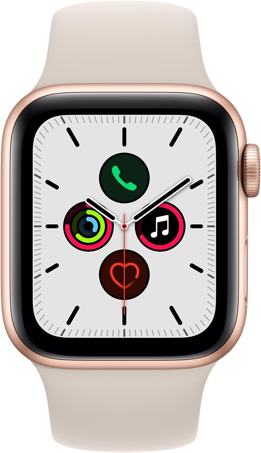 Apple Watch SE (GPS, 40mm) - Gold Aluminium Case with Starlight Sport Band - Regular (Renewed)