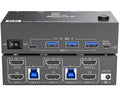 8K KVM Switch 2 PC 2 Monitors, Display Port + HDMI Dual Monitor KVM Switch for 2 PC Share 2 Monitors and 4 USB 3.0 Devices(DH with AU Plug)