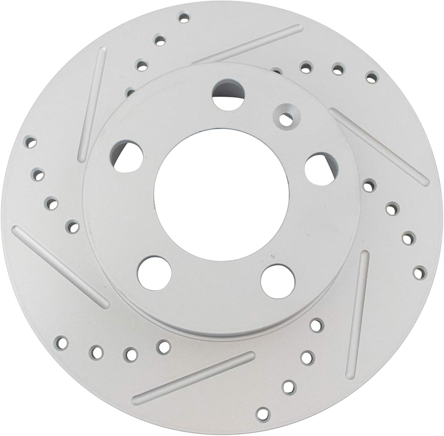 TRQ Performance Front and Rear Brake Rotor Set G Coated Drilled and Slotted Compatible with 2000-2006 Audi TT TT Quattro 2003 Volkswagen Golf 2004-2005 Jetta