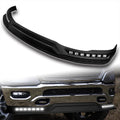 Stay-Tuned, Unpainted Black ABS Plastic Front Bumper Lip Spoiler Body Kit+LED Sequential Running Lights, Fit for 2019-2024 Dodge Ram 1500, Auto Exterior Accessory, 3PC (+Running Light)