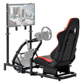 Anman G25 Full Motion Racing Simulator Cockpit Race Seat Equipped with Display Stand Fit for Logitech G25 G27 G29 G920 G923, for Thrustmaster T300RS, for Fanatec Not Included Wheel Shifter and Pedals