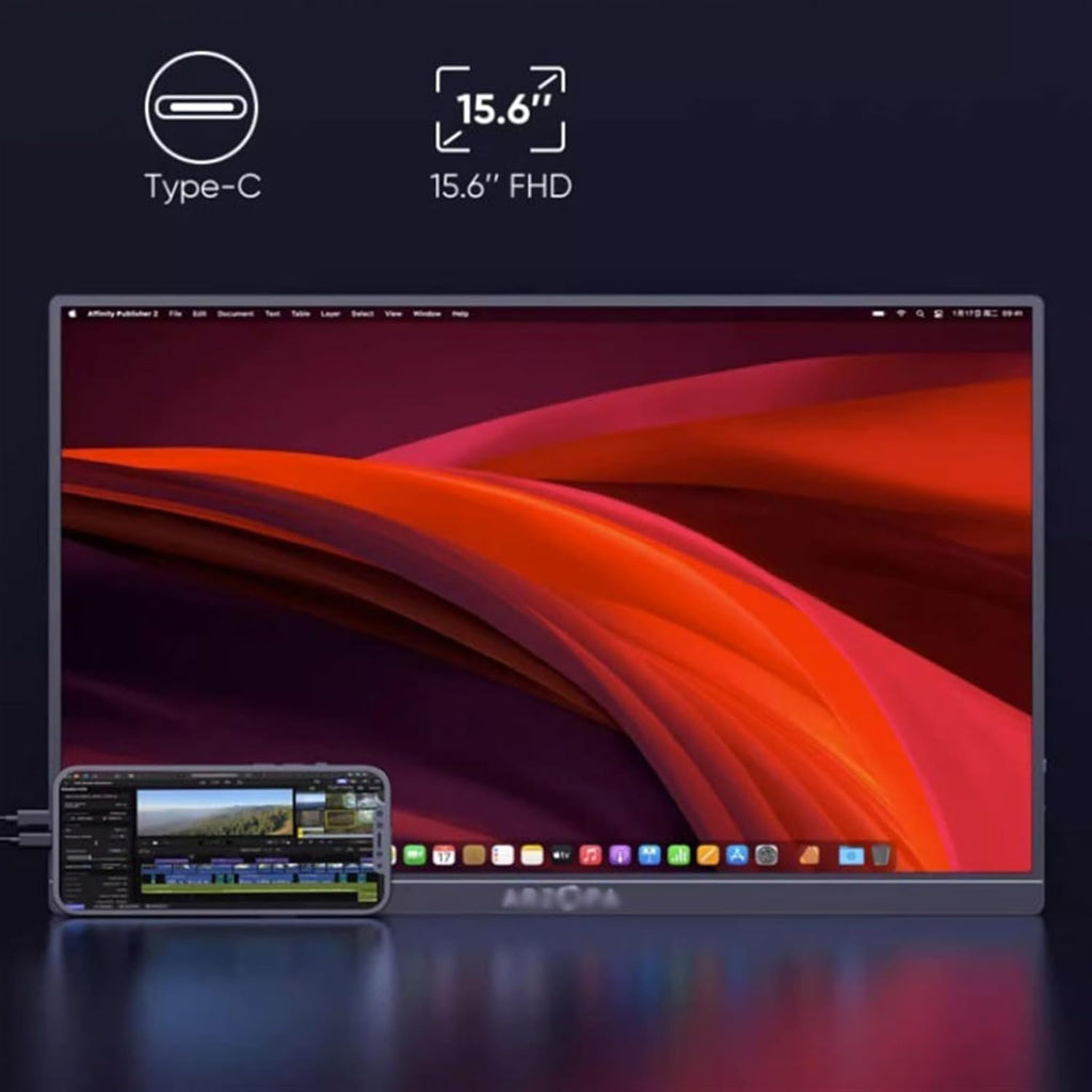 Portable Monitor for Laptop 15.6-inch IPS 144HZ Cell Phone External Screen Laptop Expansion Gaming Machine Sub-Screen Multi-Function Portable Gaming Monitor