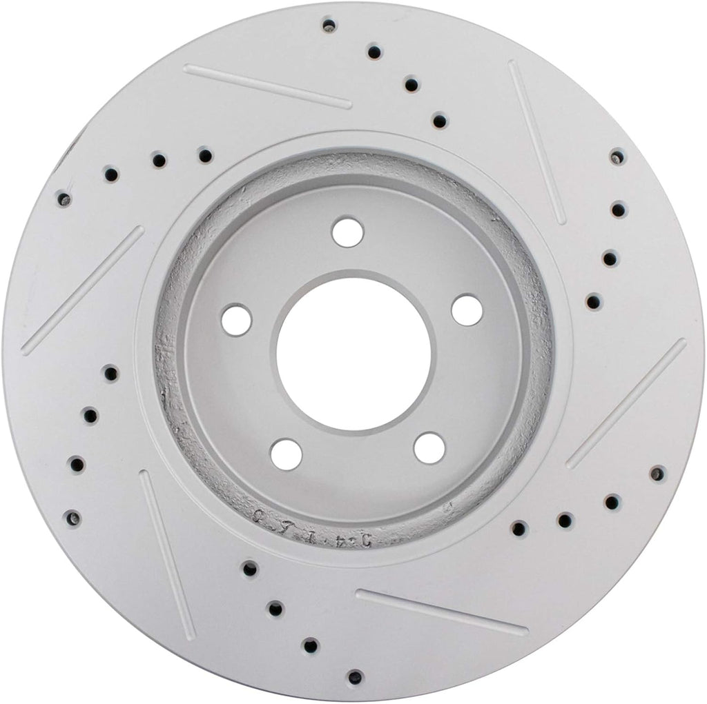 TRQ Performance Front and Rear Brake Rotor Set G Coated Drilled Slotted Compatible with 2005-2008 Ford Escape 2005-2008 Mazda Tribute 2005-2008 Mercury Mariner