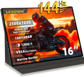 QHD 2.5K Portable Monitor 16 inch 2560x1600 USB Type-C HDMI 500Nits High Brightness Gaming Ultra Wide Gamer Display with Speakers Secondary Monitor for Laptop PC Phone Mac (2.5K 144Hz No Touch)