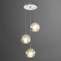 3-Light Modern Pendant Light, Multi-facted Crystal Cluster Pendant Light Fixture in Chrome, Adjustable Hanging Lighting for Kitchen Island Dining Room Hallway