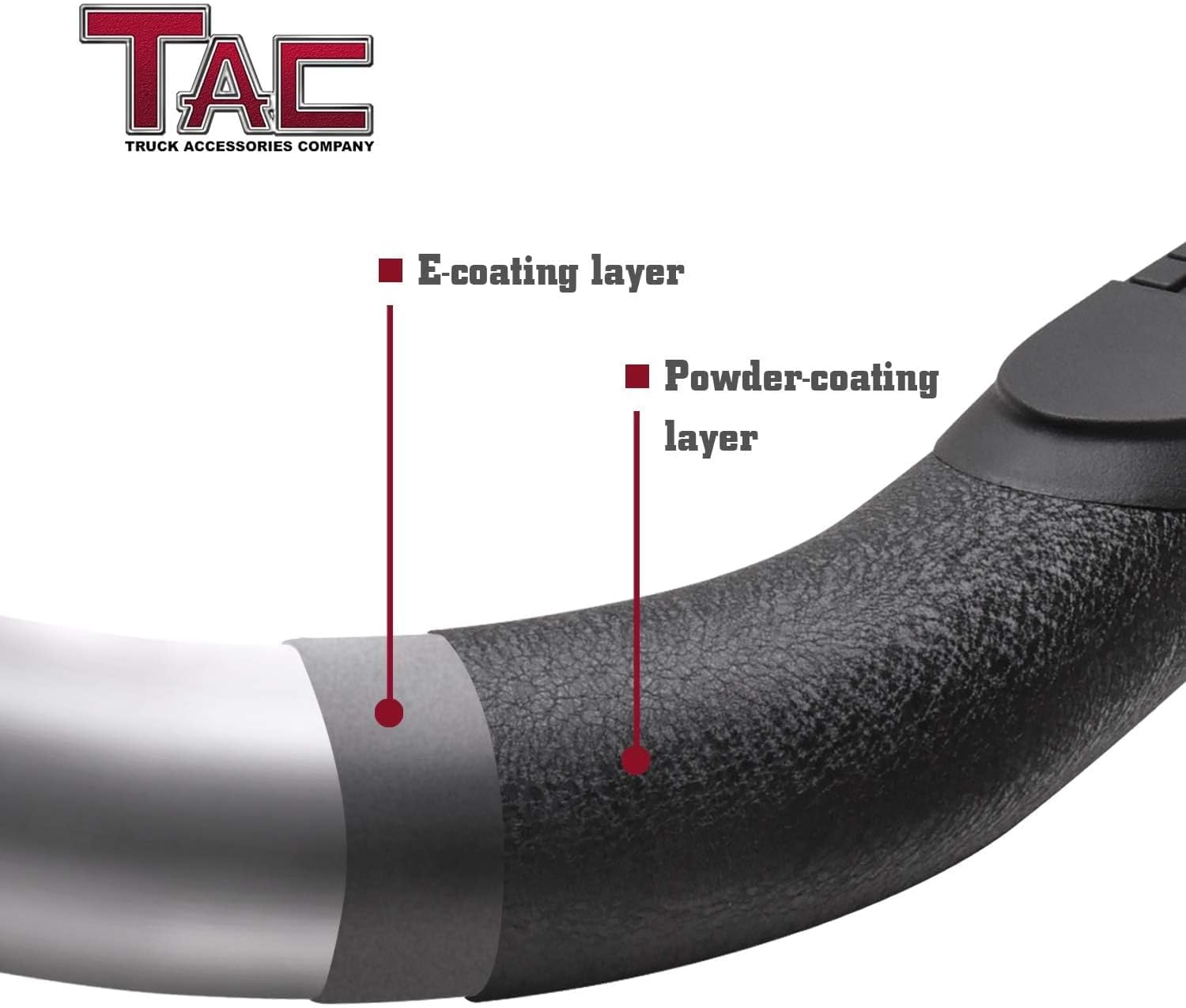 TAC Side Steps Running Boards Fit 2009-2018 RAM 1500 Quad Cab | 2019-2024 RAM 1500 Classic Quad Cab Truck Pickup 3' Texture Black Side Bars Nerf Bars Step Rails Off Road Accessories 2Pcs