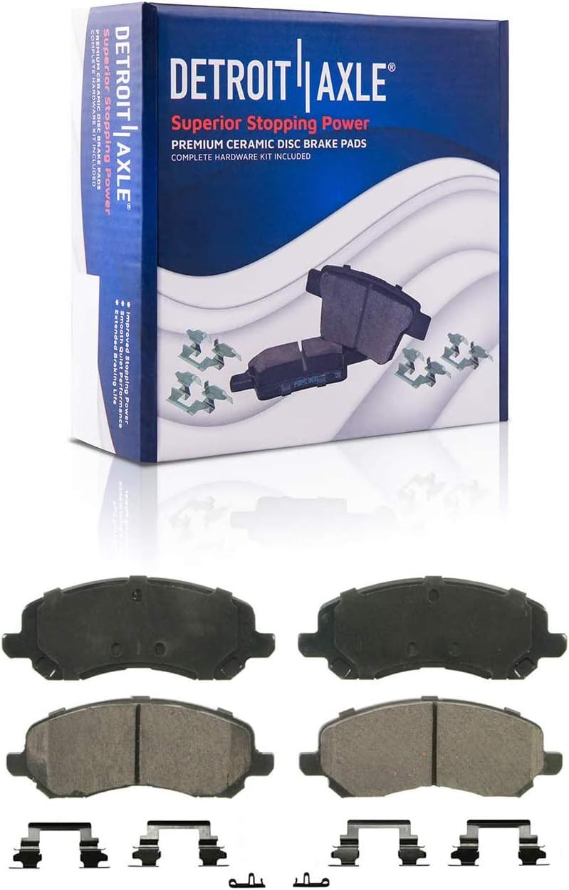 Detroit Axle - Front Brake Kit for Chrysler 200 Sebring Caliber Avenger Patriot Compass Brake Rotors Ceramic Brakes Pads Brake Calipers Replacement