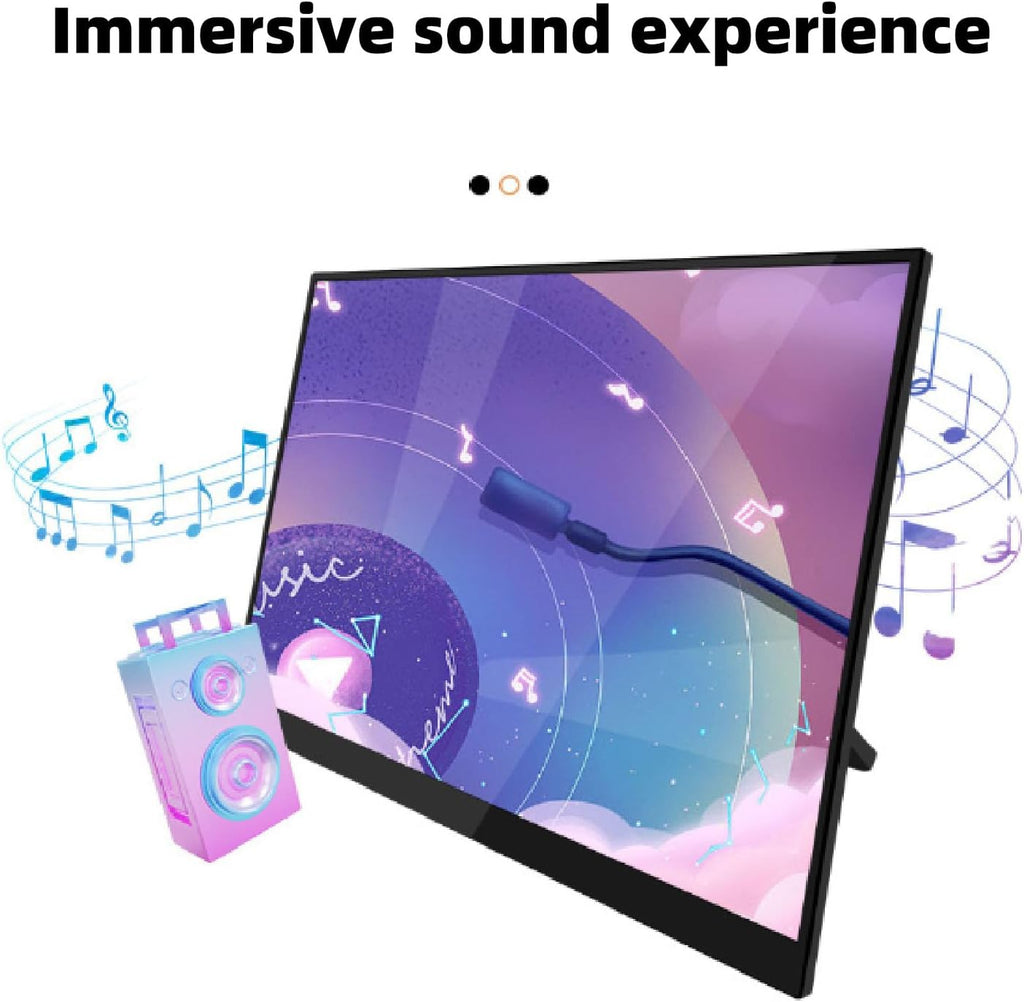 XUMIUZIY Portable Monitor - 15.6 Inch 1080P FHD 120Hz Computer Display, USB C HDMI Gaming Monitor with Stand & Dual Speaker, External Monitors for Laptop, PC, Phone, X Box