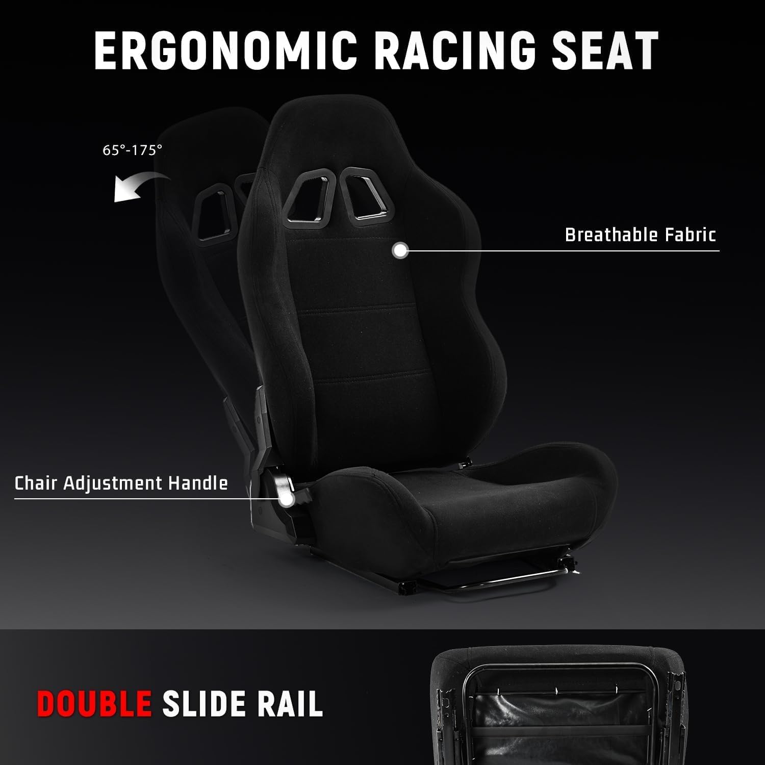 Dardoo Racing Simulator Cockpit with Triple Monitor Stand and Black Seat Compatible with Logitech G29 G920 G923, fit for Thrustmaster T300RS, fit for Fanatec CSL-DD, No Steering Wheel,Pedal,Handbrake