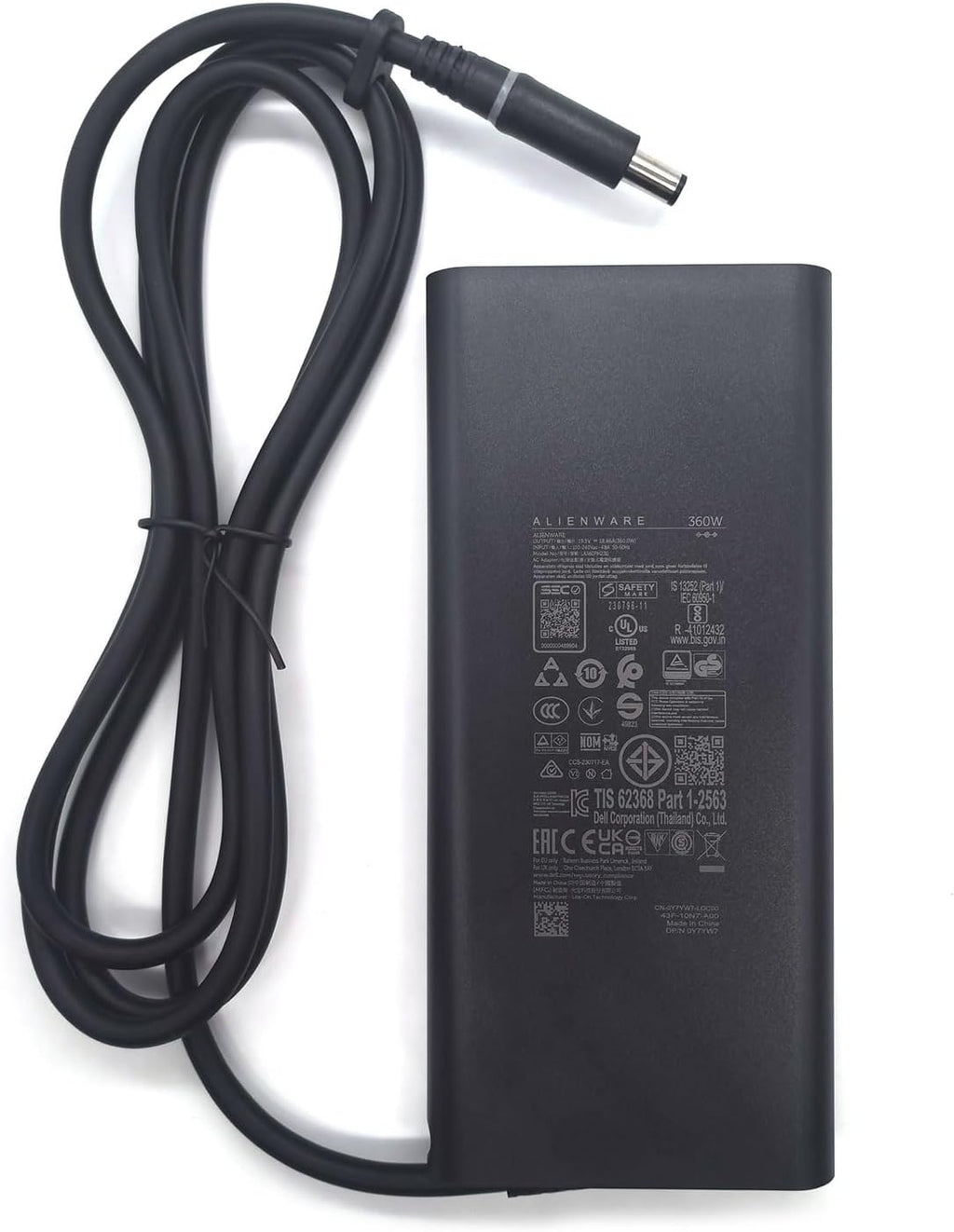 Dell Alienware GAN Laptop Charger 360W Barrel 7.4mm tip,Aliemware M18 X16 M16 X17 R2 AC Adapter, Black, LA360PM230