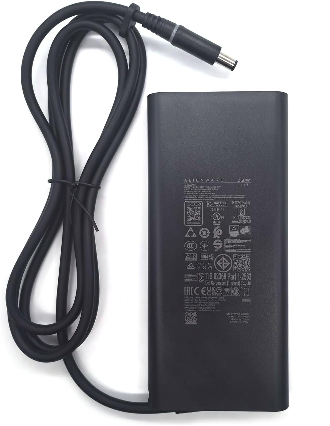 Dell Alienware GAN Laptop Charger 360W Barrel 7.4mm tip,Aliemware M18 X16 M16 X17 R2 AC Adapter, Black, LA360PM230