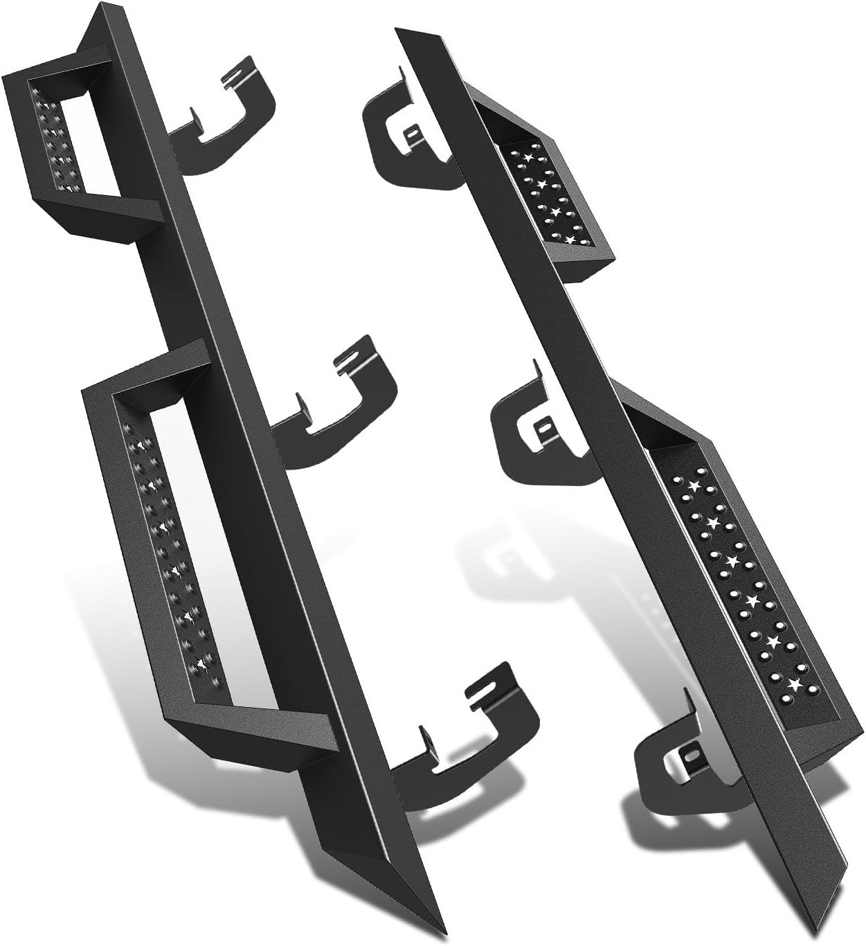 2.75' Black Drop Side Steps Nerf Bars Running Boards Compatible with 07-19 Chevy Silverado/GMC Sierra Extended Cab (Pair)
