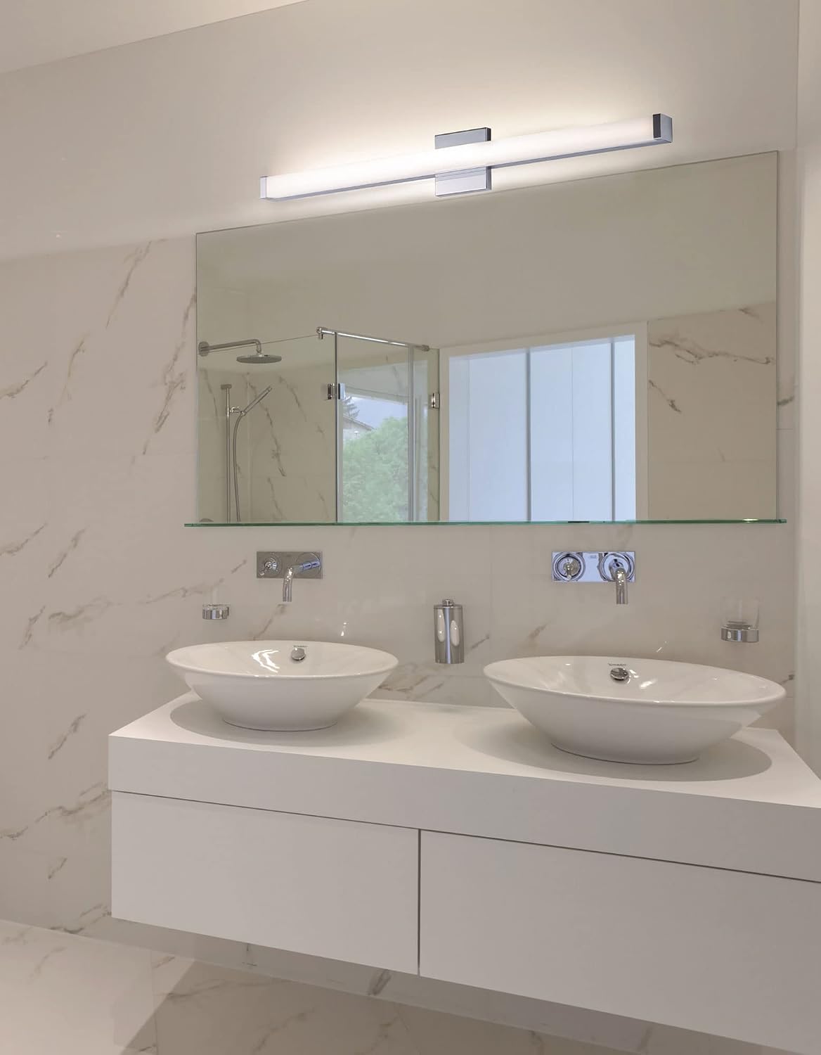 Maxim Lighting Spec Vanity 48' 1-Light Bath Vanity Light | Polished Chrome Aluminum Finish | Pmma Acrylic Shade | Contemporary Indoor Light Fixture | Ideal for Bathrooms & Powder Rooms | 52008PC