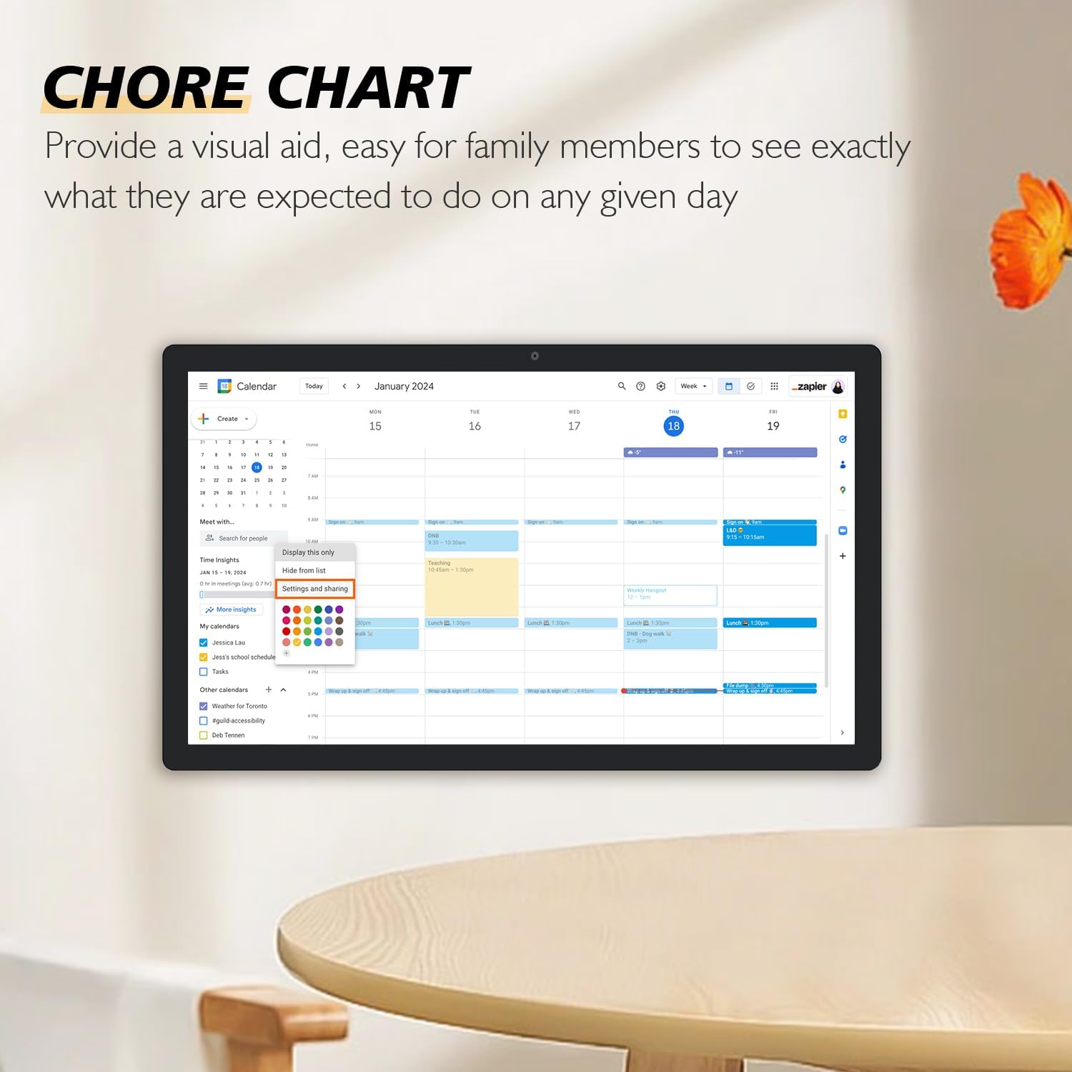 Large Touchscreen Monitor Digital Electronic Calendar, Downloadable APP,10-Point Touch,16:9 Display, Android 13 with 8GB RAM & 128GB ROM,Perfect for Office, Business, and Home (27 inch)