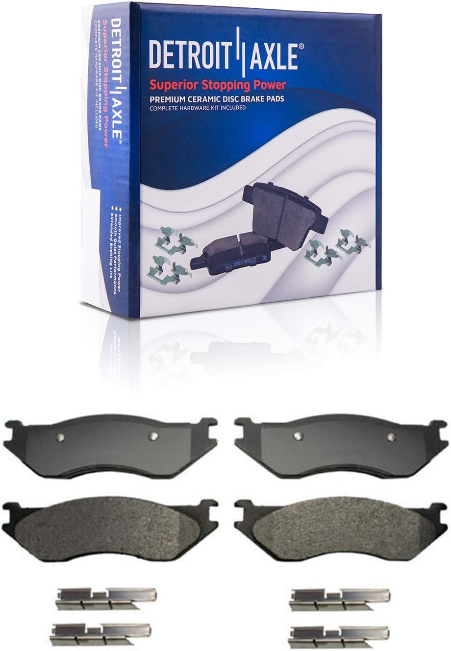 Detroit Axle - Brake Kit for 2002-2005 Dodge Ram 1500, 2005-2006 Durango, Disc Brake Rotors Ceramic Brakes Pads Front Brake Calipers Replacement [13.23 inch Front & 13.86 inch Rear Rotors]