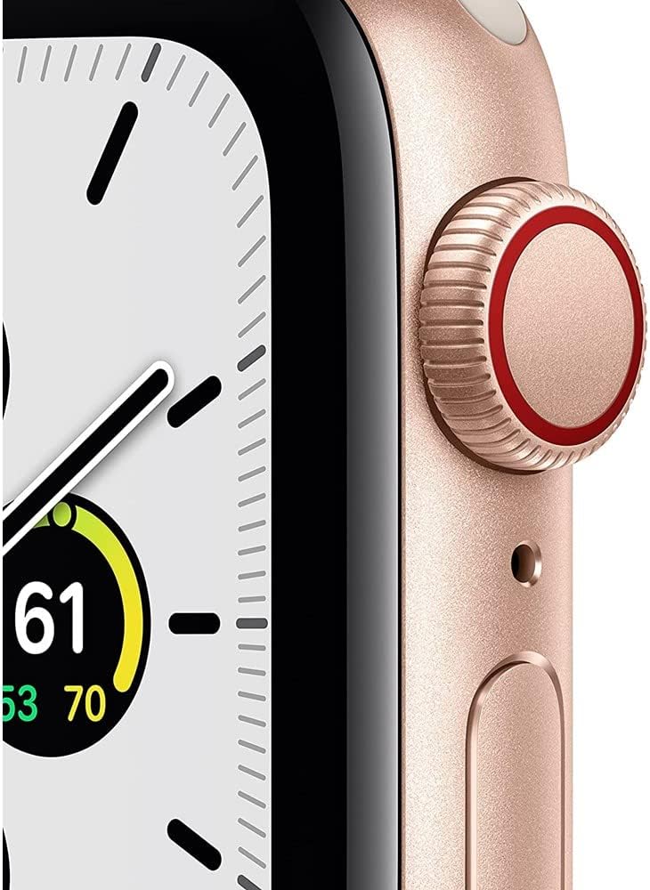 Apple Watch SE 40mm GPS + Cellular Gold Aluminum Case - Starlight Sport Band (Renewed)