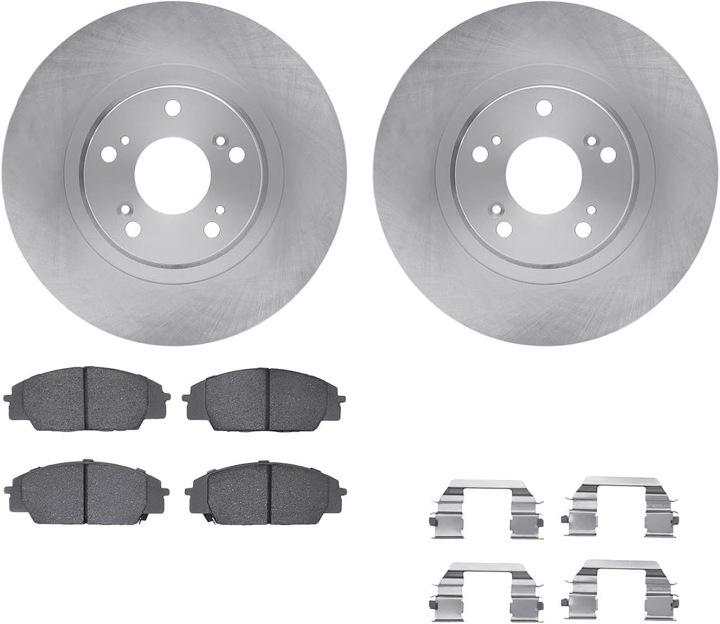 Dynamic Friction Company Front Brake Kit Fits 2006-2011 Honda Civic Coupe Si; 2007-2011 Honda Civic Sedan Si| 5000 Advanced Pads, Blank Rotors| Hardware| 11.8' Front