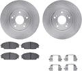 Dynamic Friction Company Front Brake Kit Fits 2006-2011 Honda Civic Coupe Si; 2007-2011 Honda Civic Sedan Si| 5000 Advanced Pads, Blank Rotors| Hardware| 11.8' Front