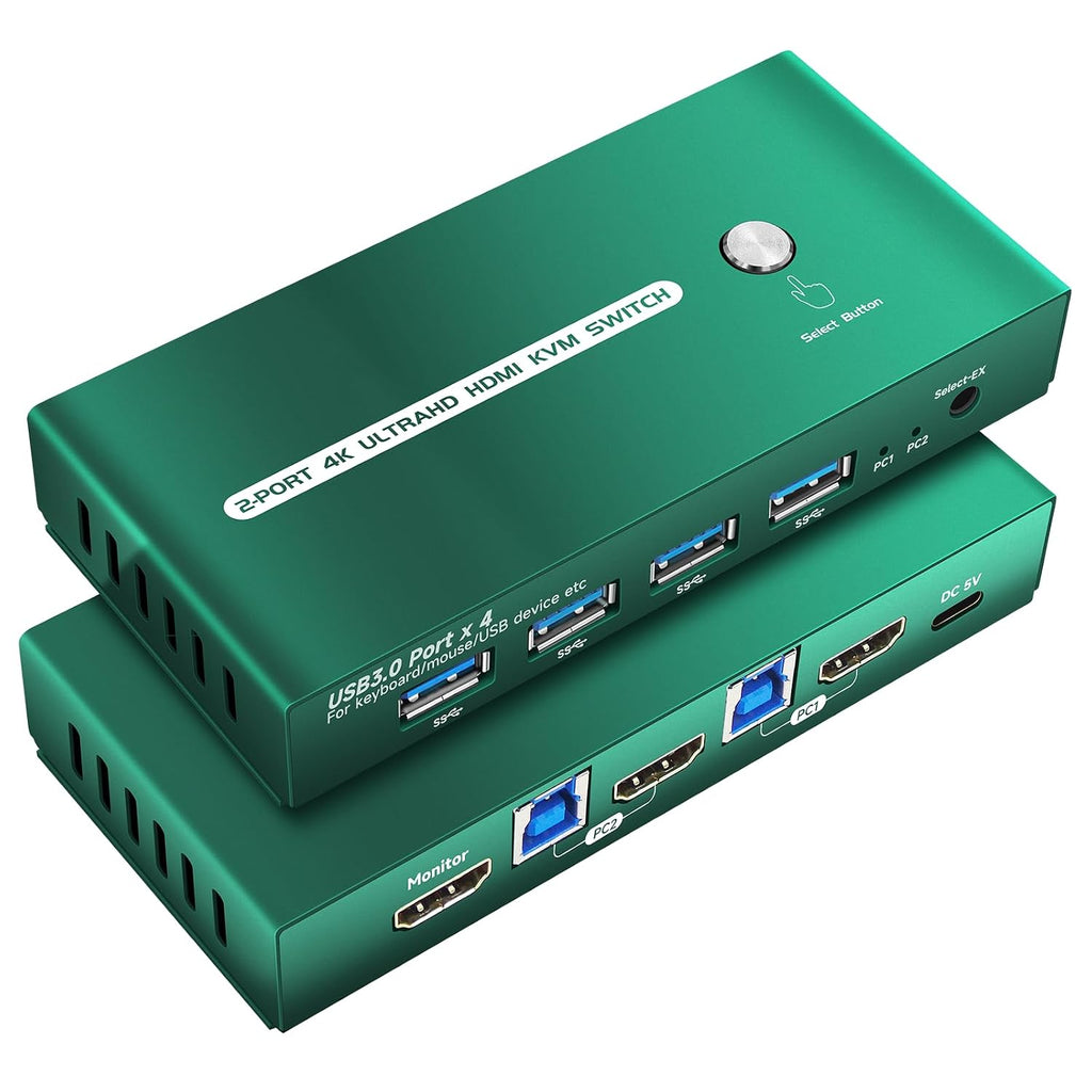 KVM Switches HDMI EDID Emulator 4K 60Hz 2 Port KVM Switch 1 Monitors 2 Computers Hdmi EDID 2K 144Hz 2 PC 1 Monitor Switch 2K 144Hz USB 3.0