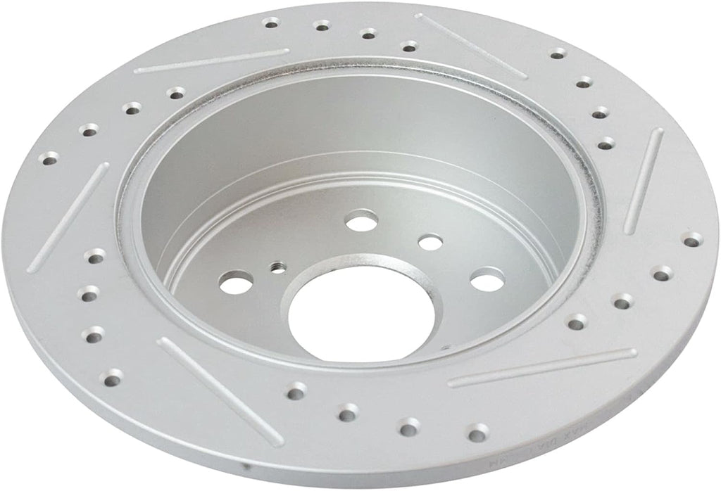 TRQ Performance Front and Rear Brake Rotor Set Coated Drilled Slotted Compatible with 2013-2018 Lexus ES300h ES350 2013-2018 Toyota Avalon 2012-2017 Toyota Camry