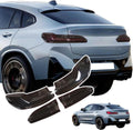 ABS Black Rear Tail Light Lens Taillight Kit Compatible with BMW X4 G02 X4 M 2019-2025 Car Exterior Taillight Protection Cover Accessories