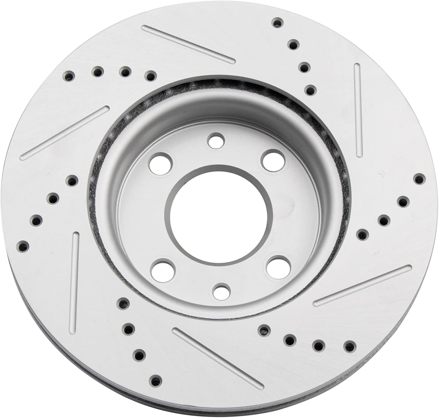 TRQ Performance Front and Rear Brake Rotor Set G Coated Drilled and Slotted Compatible with 2012-2017 Fiat 500