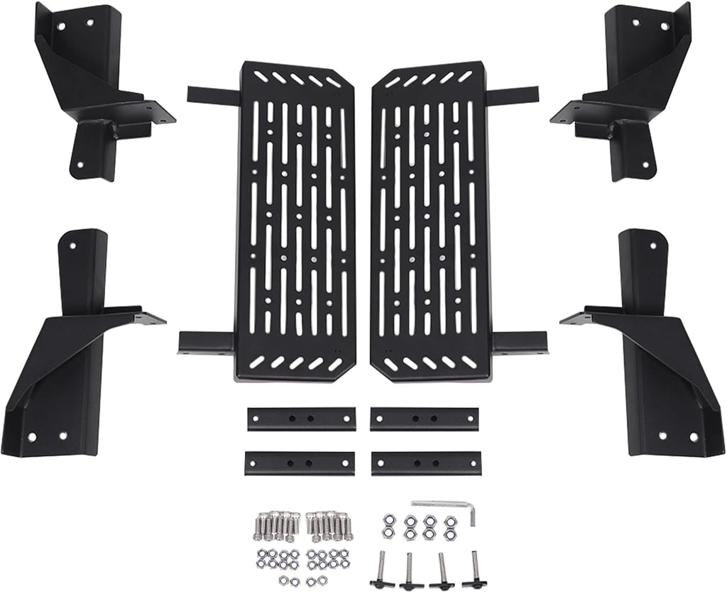 Aunginsy Front Door Running Boards Compatible with Nissan Frontier 2022 2023 2024 King Cab, Car Anti-Slip Side Steps Rails Side Extended Pedal Cover No Drilling Carbon Steel Black Exterior Accessories