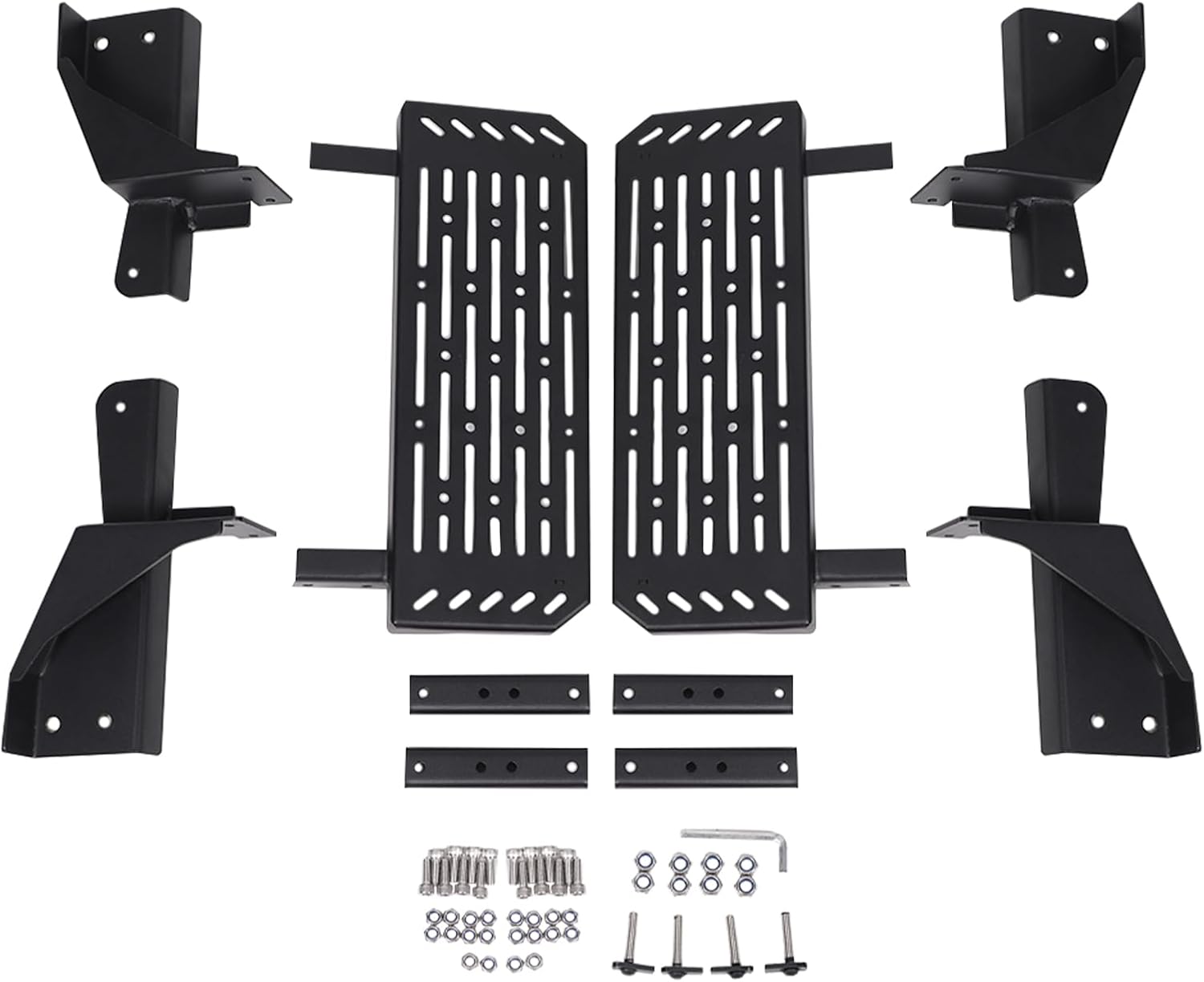 Aunginsy Front Door Running Boards Compatible with Nissan Frontier 2022 2023 2024 King Cab, Car Anti-Slip Side Steps Rails Side Extended Pedal Cover No Drilling Carbon Steel Black Exterior Accessories