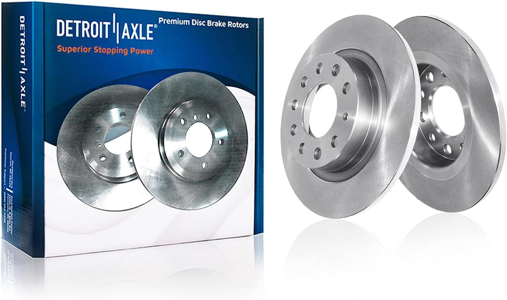 Detroit Axle - 312mm Front and 272mm Rear Disc Brake Rotors Ceramic Pads + Brake Cleaner Fluid Compatible for VW Volkswagen 2015-2018 GTI, 2021-2022 Passat, 2017-2019 Golf Alltrack