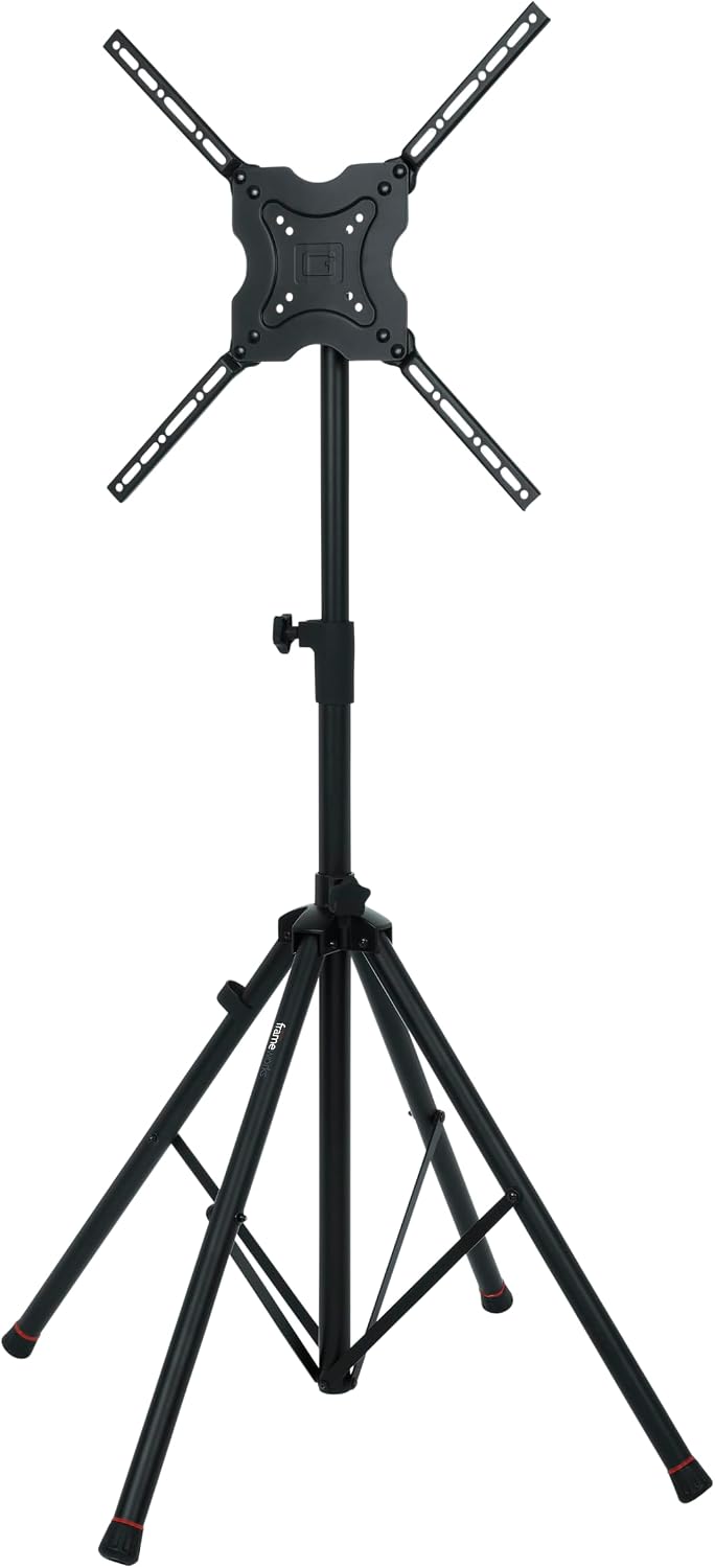 Gator Frameworks Deluxe Adjustable Quadpod LCD/LED TV Monitor Stand with Lift Piston, Fits Screens up to 65' (GFW-AV-LCD-25)