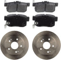 Rear Brake Pads and Rotors Kit, Replacement Brakes Kit for Honda Civic 1.8L 2006 2007 2008 2009 2010 2011 2012 2013 2014 2015, for Honda Civic 2.0L 2006 2007 2008 2009 2010 2011