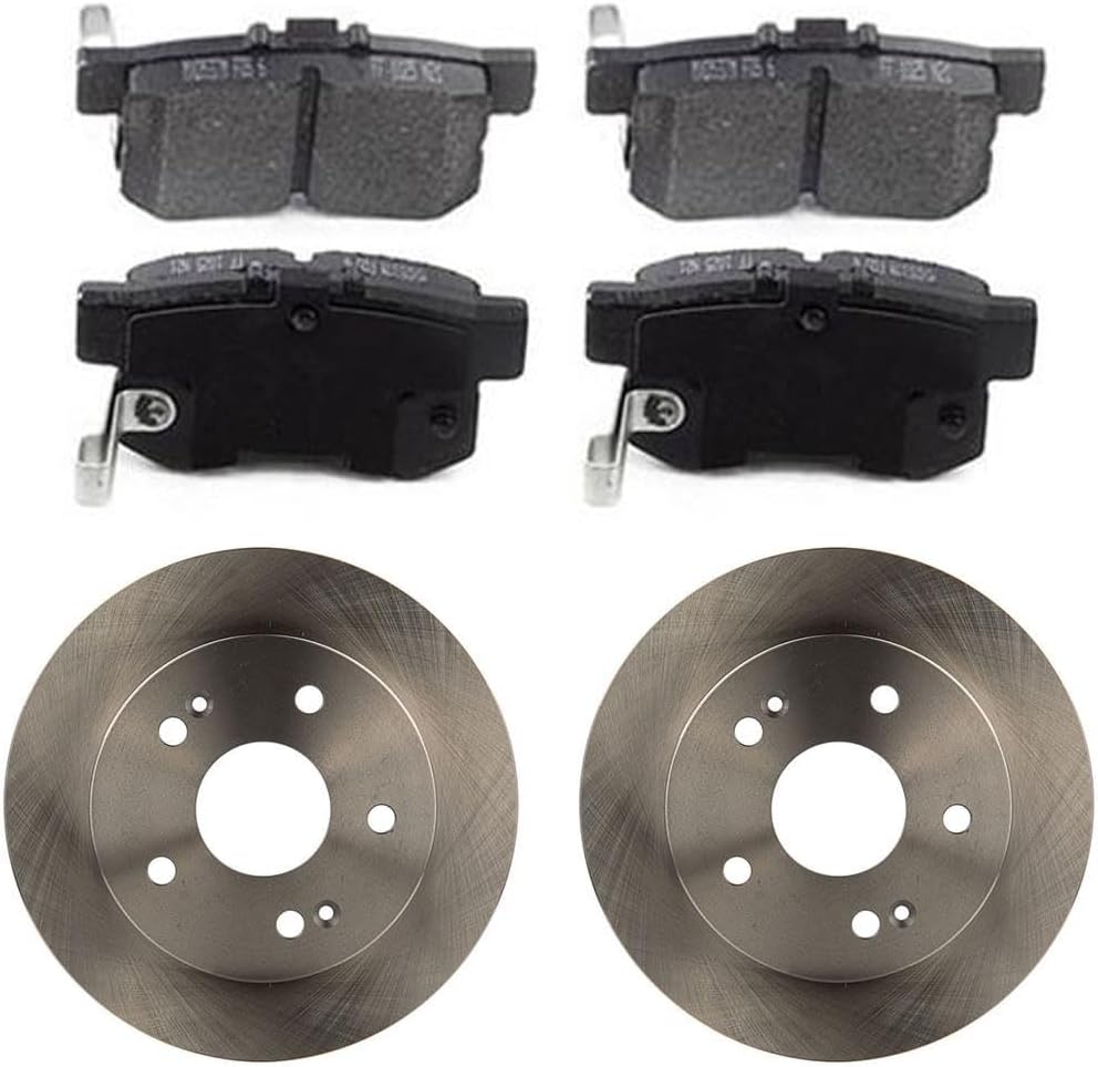 Rear Brake Pads and Rotors Kit, Replacement Brakes Kit for Honda Civic 1.8L 2006 2007 2008 2009 2010 2011 2012 2013 2014 2015, for Honda Civic 2.0L 2006 2007 2008 2009 2010 2011